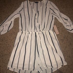 White & Black Striped Long-sleeve Jumper
